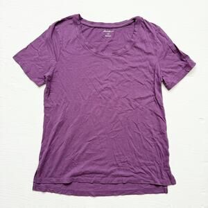 Eddie Bauer Purple Short Sleeve Scoop Neck T-Shirt, Size Medium